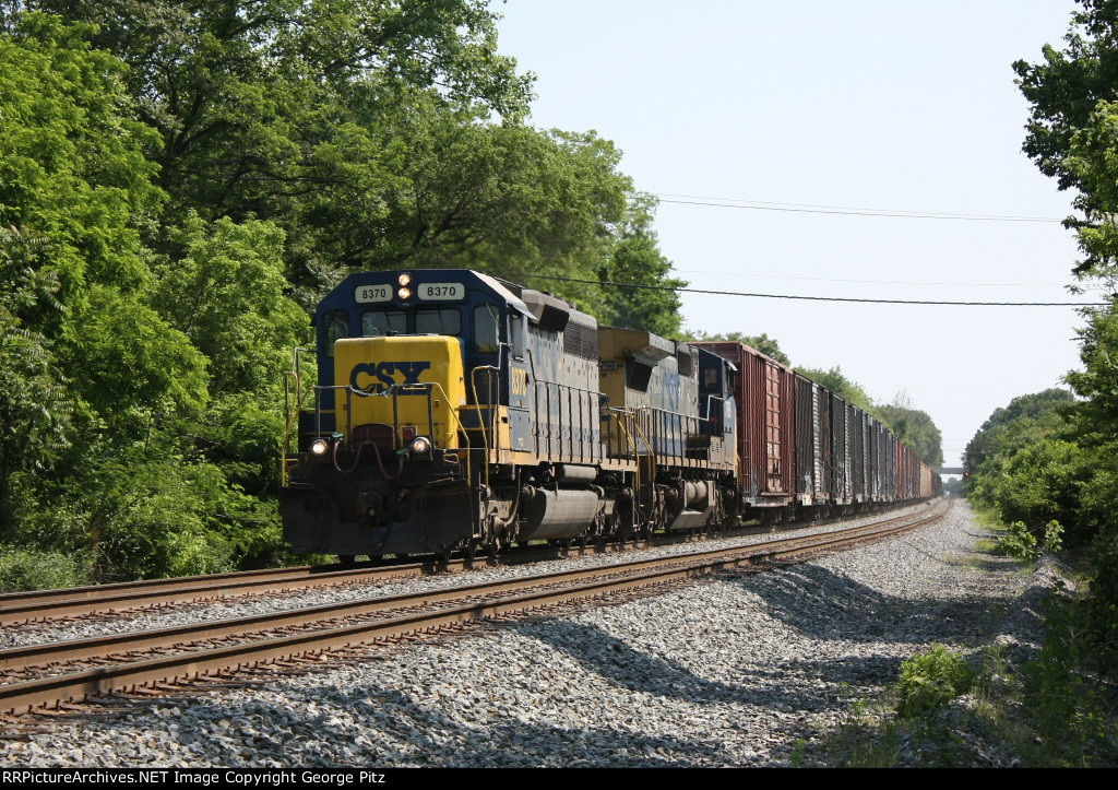 CSX 8370 and train D732